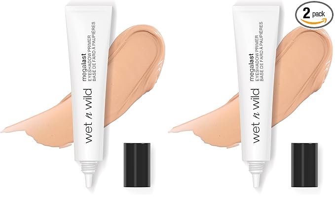 wet n wild Megalast Eyeshadow Primer, lightweight formula, inflused with Vitamin E (Pack of 2)