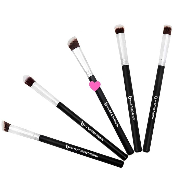Angled Eyeshadow Blending Makeup Brush – Small Mini Angle Kabuki, Synthetic Eye Shadow Blender Brushes for Eyelid, Brow Bone, Crease, Cheek Highlighter, Setting Liquid Cream Mineral Powder Cosmetics