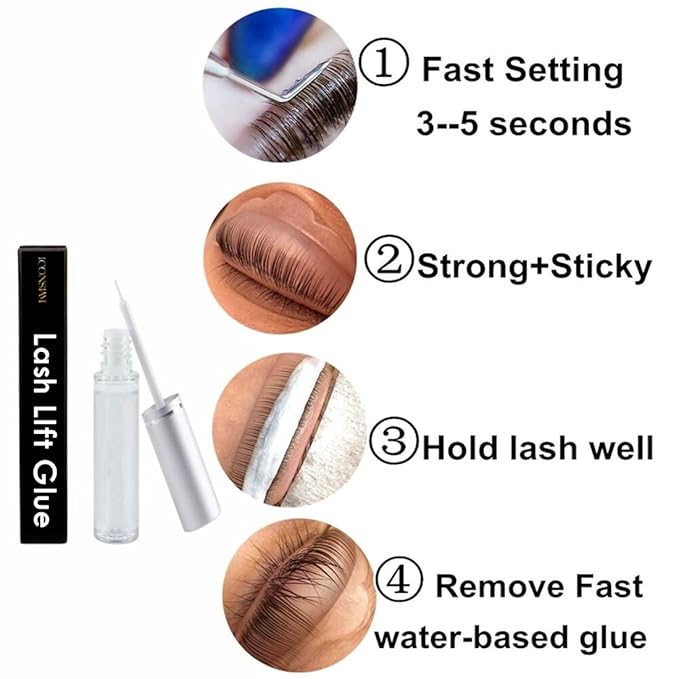 Clear Lash Lift Glue Strong Brow Lamination and Eyelash Perm Adhesive -5 Seconds to Set Them In Place, Satisfying Eyelash Lifting Without Hair Popping Off More 100 Applications