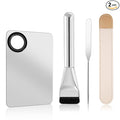 Makeup Mixing Palette with Foundation Brush and Makeup Spatula, Stainless Steel Makeup Palette Tray Mixer Nail Art Palette Mixing Tray