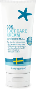 CCS Foot Care Cream, Professional Formula for Dry, Callused Feet, Vegan Formula With Urea and Eucalyptus Oil, No Parabens or Sulfates, Clinically Tested, Doctor Recommended, 5.9 fl oz (175ml)