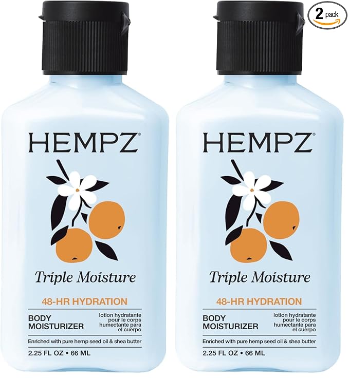 Hempz Sensitive Skin Herbal Body Moisturizer with Oatmeal, Shea Butter for Women and Men,2.25 oz. -Premium,Soothing Body Lotion with Hemp/Cocoa/Mango Seed for Dry Skin -Skin Care Products