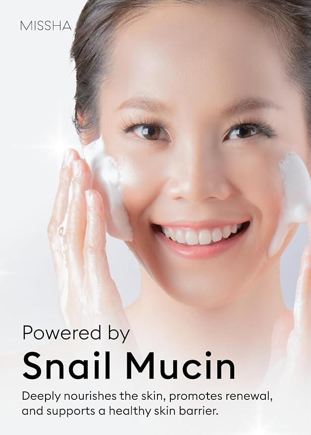 MISSHA Cell Renew Snail Foaming Cleanser 3.38 Fl Oz - Korean Skin Care Face Wash with Snail Secretion Filtrate, Deep Cleansing, Hydration Boost, Skin Elasticity, Creamy Texture, Moisture Lock