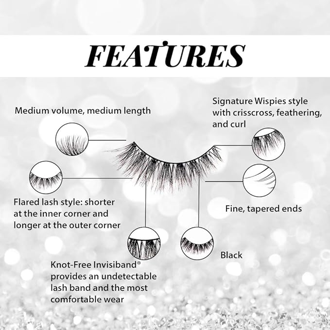 Ardell Faux Mink Lashes Demi Wispies Eyelashes – Knot-Free, Reusable Lashes Wispy for Seamless Blending, 4 Pack