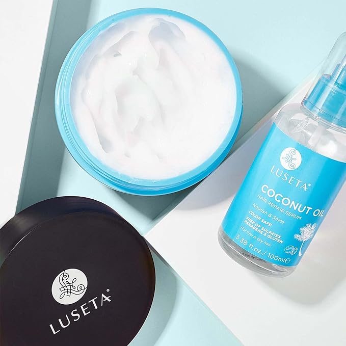 Luseta Coconut Milk Hair Mask 16.9 oz Hydrating Hair Treatment for Dry Damaged Hair – Deep Conditioner for Split Ends and Breakage, Intense Hydration at Home