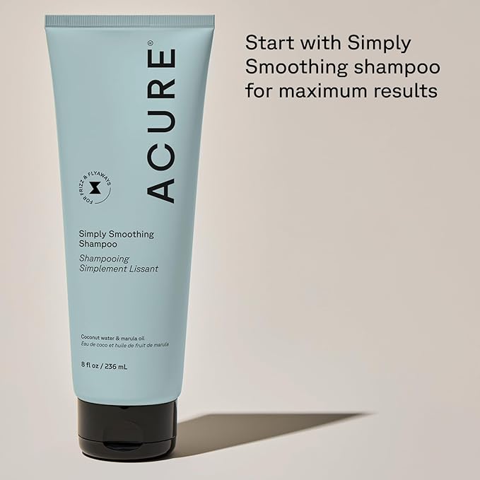Acure Simply Smoothing Conditioner - Hydrating & Moisturizing Conditioner for Women & Men, Detangling & Softening for Dry, Frizzy, Damaged, Thin & Thick Hair, Sulfate & Paraben Free, Vegan - 8 fl oz