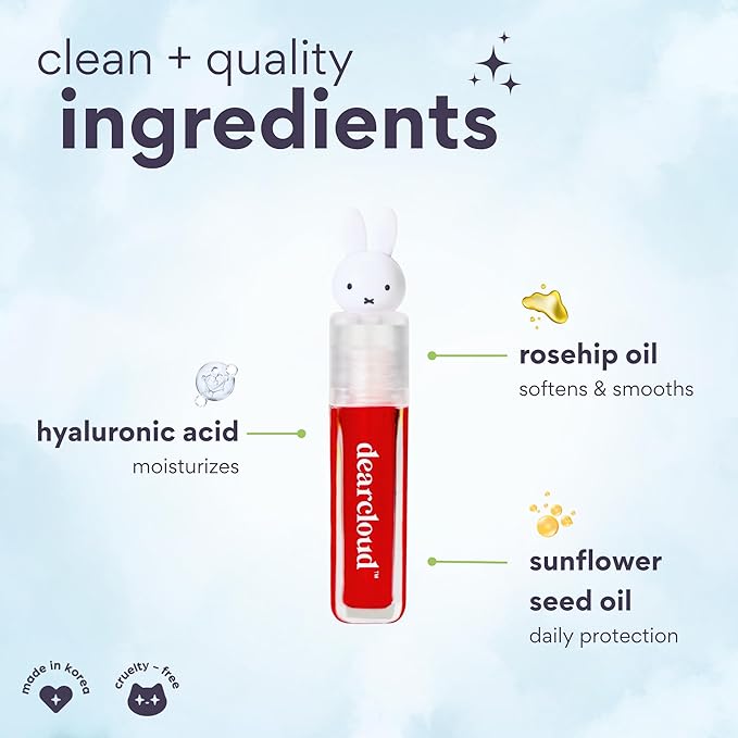 Miffy Lip Serum Jelly - Dear Bun Tinted Gloss for Hydration & Shine (Dear Bun)