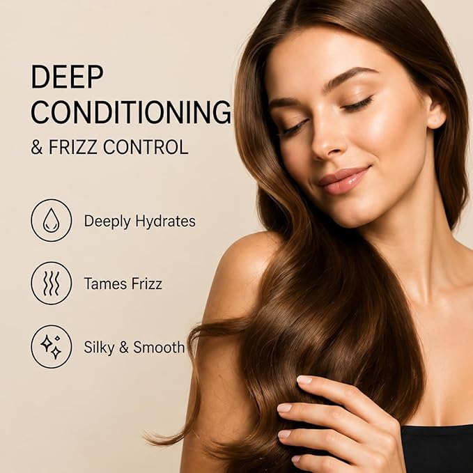 Keratin Moisturizing Hair Mask for Women, Deep Conditioning Gloss Hair Treatment for Dry, Damaged Hair, Frizz Control, Smoothing - For All Hair Types