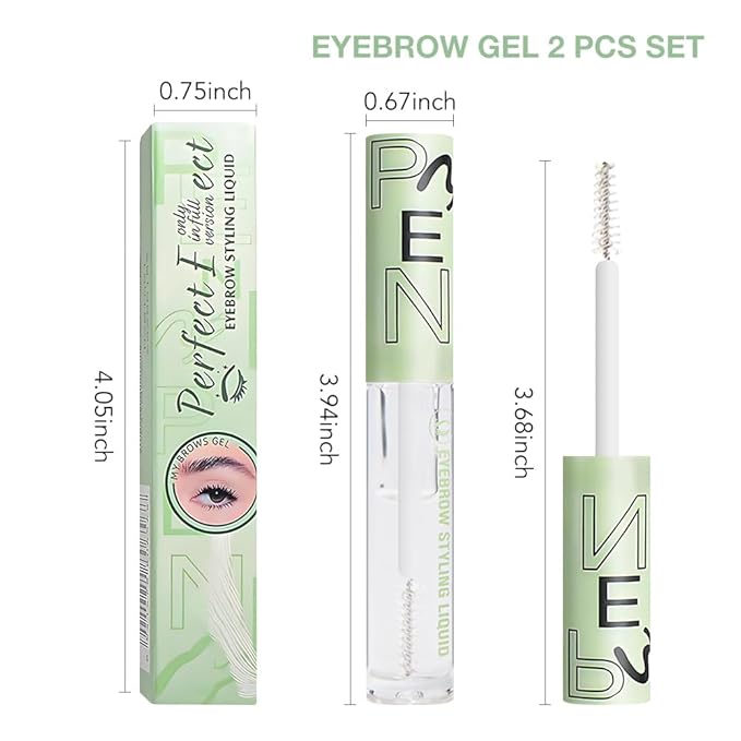 BINGBRUSH 2Pcs Eyebrow Gel Transparent Clear Eyebrow Brow Glue,Brow Styling Gel for Shaping & Defining, Smudge-Proof, Long-Lasting Eyebrow Makeup, Natural Look, Cruelty-Free