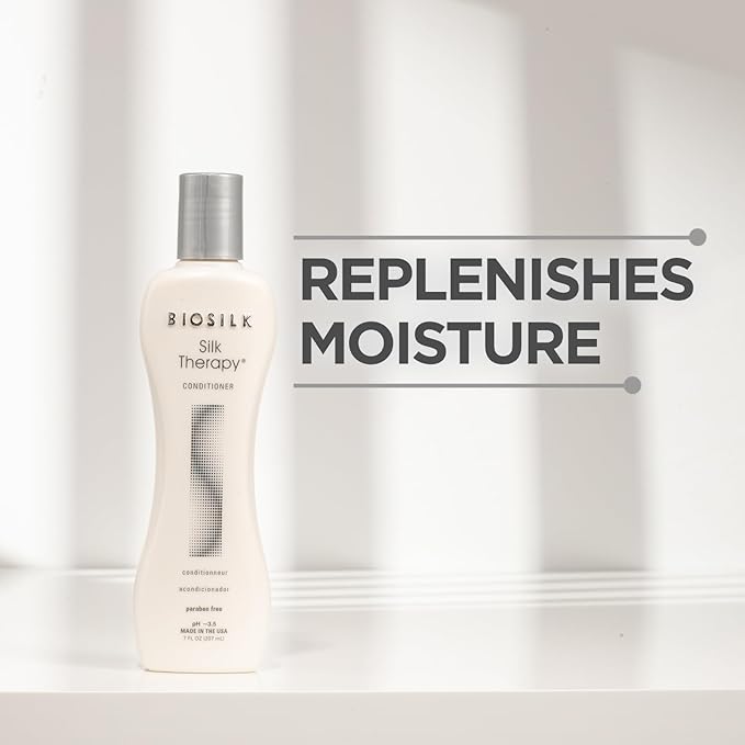 BioSilk Silk Therapy Conditioner, Moisturizes & Conditions Hair For Incredible Shine, Sulfate, Paraben, & Cruelty-Free, 7 Oz