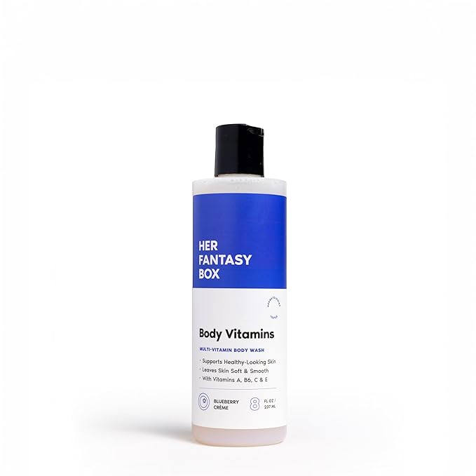Her Fantasy Box | Body Vitamins Moisturizing Body Wash – Multi-Vitamin Cleanser with Vitamins A, B6, C & E, Hydrating & pH Balanced, Vegan & Cruelty Free, 8 oz