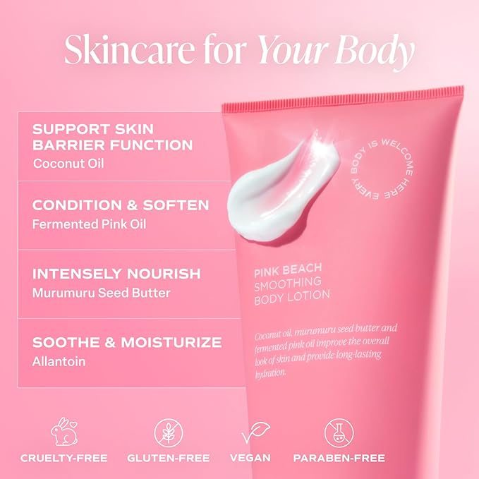 Saltair Body Lotion - 2 Pack Moisturizing Lotion For Dry Skin. Pink Beach Scented Hydrating Body Cream with Nourishing Moisturizer Formula. Skin Care for Women and Men. 2x 10oz Tubes