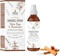 SOUL STICKS White Sage & Sandalwood Smudge Spray For Cleansing and Negative Energy | 3.5oz White Sage Smudge Spray with Real Quartz Crystals | Car Fragrance Sage Room Spray for Spiritual Cleansing