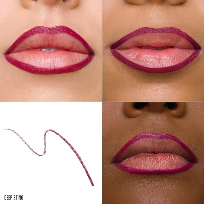 Jeffree Star Cosmetics Velour Lip Liner, Creamy Formula, Satin Finish, Long-Lasting, Peptide Complex, Mineral Oil-Free, Vegan & Cruelty-Free (Deep Sting)
