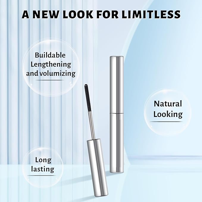 SPRINGSKY Black Curling Iron Mascara - Wand Metal Rod Mascara Lash-Lifting & Volumizing, Smudge Proof & Long Lasting Eyelash Makeup