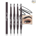 4 Pcs Ultimate Eyebrow Retractable Definer Pencils,Dual-Sided Natural Soft Textured Eyebrow Pencil for Daily Look Eyebrow Makeup,Brow Brush,Fine Tip lapiz de cejas-Black