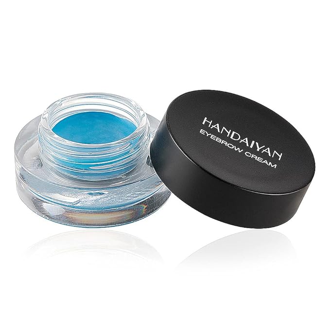 12 Colors Eyebrow Pomade Full-pigmented Long Lasting Waterproof Eyebrow Cream Gel Filling & Shaping Tinted Eyebrows Enhancers with Brush for Daily or Cosplay (11 Sky Blue)