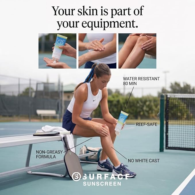 Surface Dry Touch Sunscreen Lotion SPF 50 - Reef Safe, Fragrance Free, PABA Free, Hawaii 104 Compliant - Lightweight Non-Greasy Body Sunscreen for Face and Body, 6 oz
