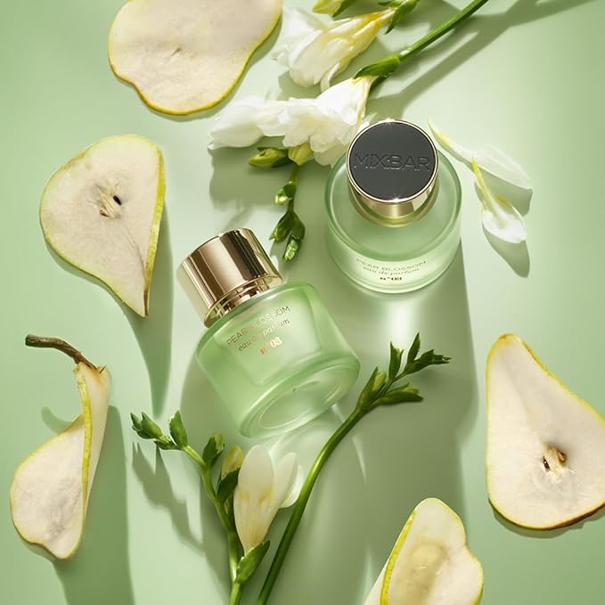 MIX:BAR Pear Blossom Hair + Body Mist, Bedroom Linen Spray - Notes of Pear, Petals, Apple, White Musk, Fruity Scent, 5oz