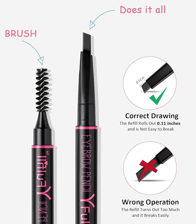 Yfulfill Black Eyebrow Pencil - Women's Waterproof Brow Pencils
