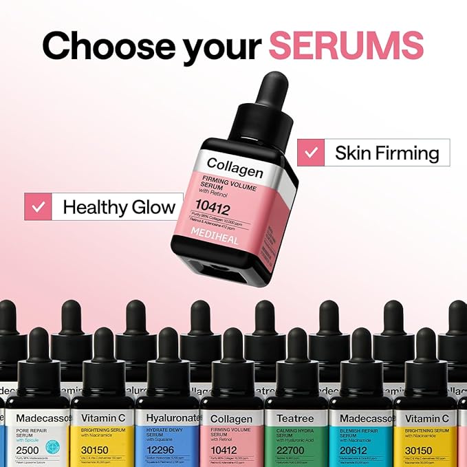 Mediheal Firming Volume Serum with Retinol 1.35 fl oz - Face Serum for Korean Glass Skin Look, Anti-Wrinkle, Pore Care & Long-Lasting Hydration