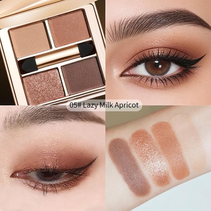Warm Peach Brown Nude Eyeshadow Palette, Matte&Shimmer Eye Makeup for Natural Daily Looks and Soft Smokey Definition, Enhances Brown Hazel and Green Eyes with High-Pigment Blendable Long-Wear Formula