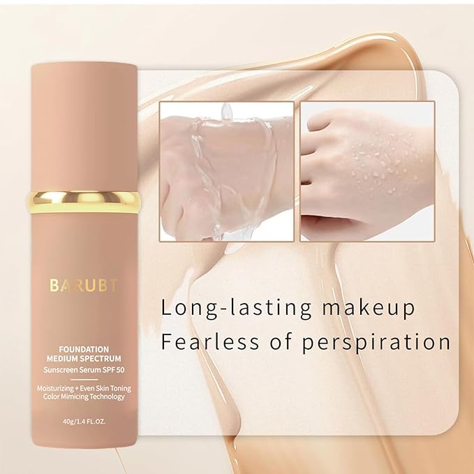 4 in 1 Color Changing Foundation - Medium Spectrum, Evening Skin Tone, Long-Lasting & Waterproof, Hydrating Concealer with Medium to Full Coverage, Lightweight Flawless Finish Makeup 1.4 Fl.Oz.