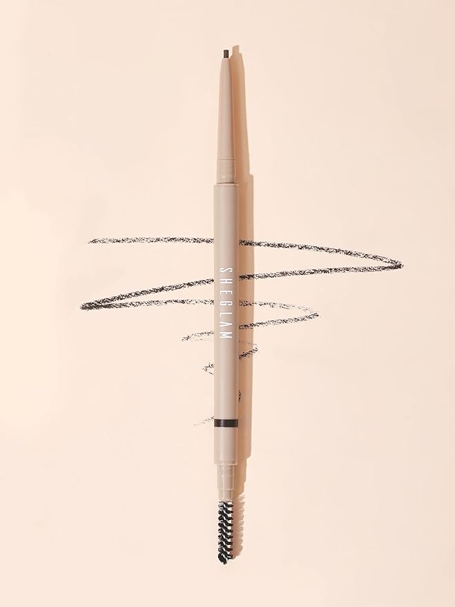 SHEGLAM Insta-Fill Eyebrow Pencil Long Lasting Non-Sticky Sweatproof Matte Eye Brow Pen Makeup - Ash Brown