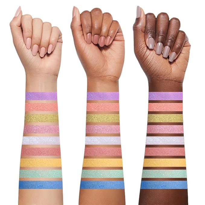 AMY'S DIARY 9-Color Shimmer Eyeshadow Palette with Purple, Pink, Gold, White & More - Perfect for Day & Night Makeup,waterproof&long lasting(02#)