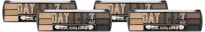 L.A. COLORS Day To Night 12 Color Eyeshadow Palette, Daylight, 0.28 Oz (Pack of 4)