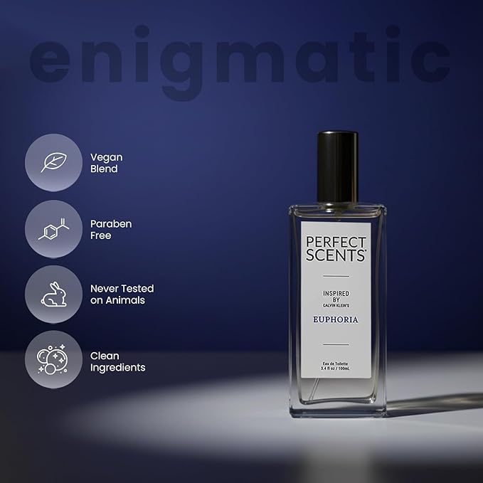 Perfect Scents Fragrances, Inspired by Calvin Klein’s Euphoria, Women’s Eau de Toilette, CLEAN, Vegan, Paraben-Free, Phthalate-Free, Never Tested on Animals, 3.4 Fluid Ounces