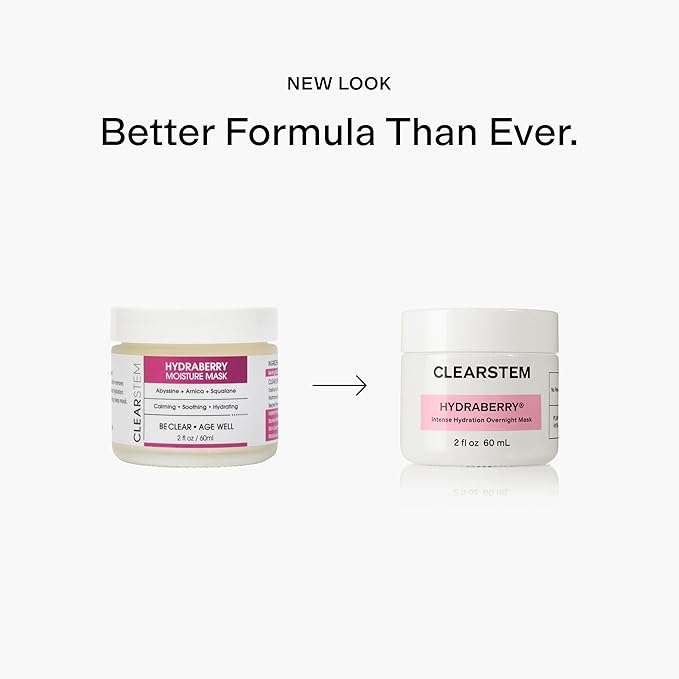 CLEARSTEM HYDRABERRY Hydrating Face Mask for Women - Night Mask for Sleeping for Women with Ceramides, Arnica & Magnesium PCA - Overnight Mask for Evening Hydration to Nourish & Protect Skin Barrier
