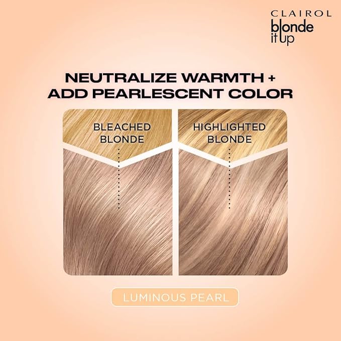 Clairol Blonde It Up Crystal Glow Toners Demi-Permanent Hair Dye, Luminous Pearl Hair Color, Pack of 2