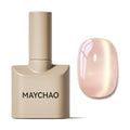 MAYCHAO 15ML Ash Blonde Cat Eye Gel Nail Polish 1Pc Golden Pink Cat Eye Gel Polish Soak off Holographic Magnetic Nail Polish for Nail Art Manicure Salon DIY at Home, 0.5 OZ