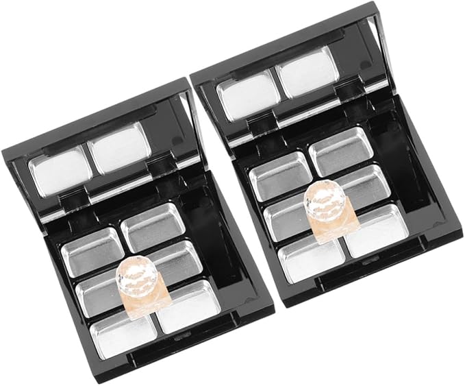 VICASKY 2sets Diy Makeup Palette Multi Empty Eyeshadow Organizer for Lipsticks Makeup Durable Storage Case with Brush Slot Convenient Eyeshadow Container for Beauty Routine