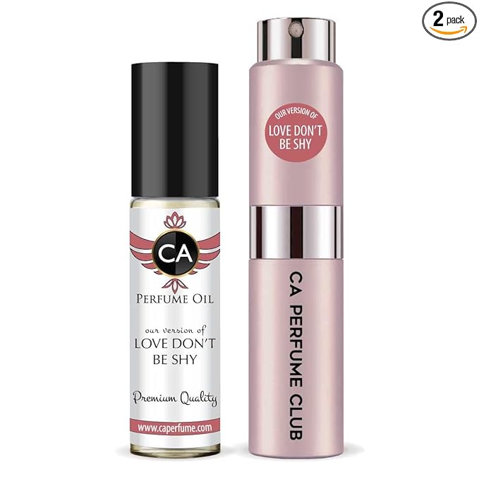 CA Perfume Duo Impression of Love Don’t Be Shy For Women Perfume Layering Set Long Lasting Travel Size EDP + Body Oil Roll-On Bottle 0.27 Fl Oz+0.33 Fl Oz