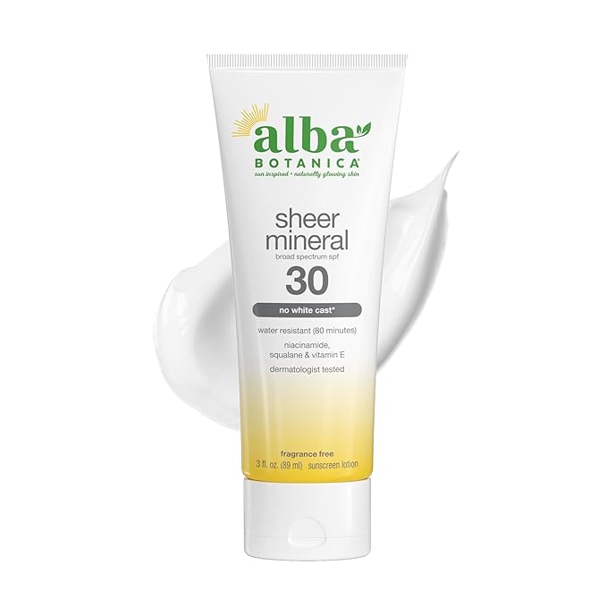 Alba Botanica Sunscreen Lotion, Sensitive Mineral, SPF 30, Fragrance Free, 3 oz