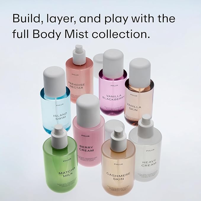 PHLUR Island Escape Body Mist Set, 3oz Each - Hair and Body Perfume Gift Set Includes Beach Skin, Island Swim and Paradise Nectar Body Spray