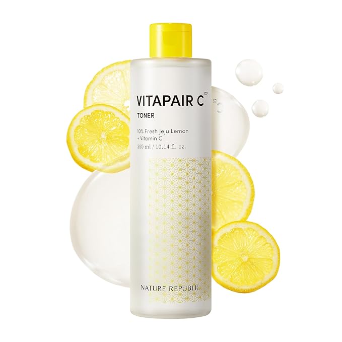 Nature Republic Vitapair C Glow Facial Toner - Vitamin Toners for Face, Hydrating Skin Care for Women, Niacinamide Korean Skincare, Clean Clear Moisturizing, Gentle Natural Beauty, 300ml / 10.15 fl oz