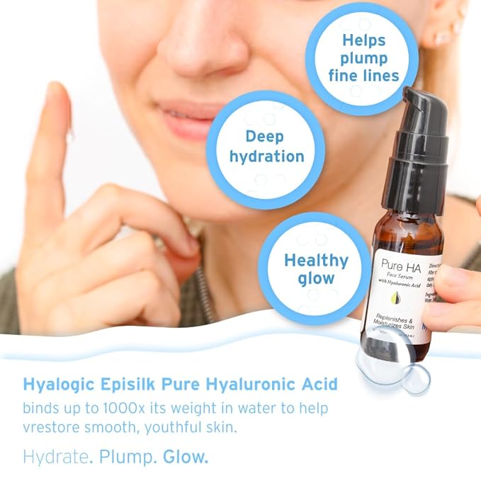 Hyalogic Episilk Pure HA Facial Serum - Face Serum with Hydrating Hyaluronic Acid - Moisturizing Skin Care to Soften & Hydrate the Skin - Non Greasy, Fragrance & Dye Free - 1oz