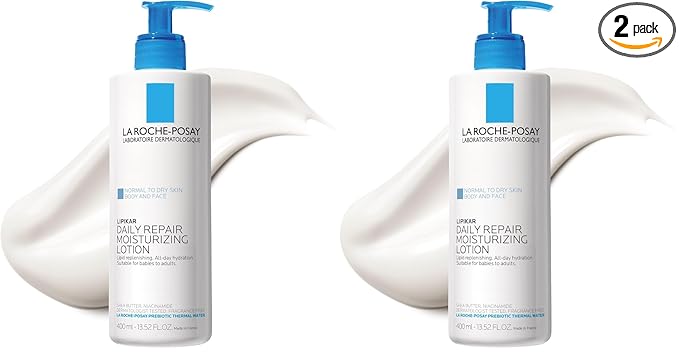 La Roche-Posay Lipikar Body Lotion Daily Repair Moisturizing Cream,Fragrance Free Body Moisturizer with Shea Butter,Body-Lotion for Dry Skin,Moisturizing for Sensitive Skin,(Pack of 2)