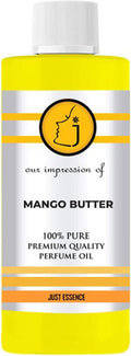 Just Essence Mango Butter Fregrance Perfume Oil for Perfume Making, Personal Body Oil, Soap, Lotion, Candle Making & Incense | Premium Quality Undiluted & Alcohol Free | 16 Fl Oz