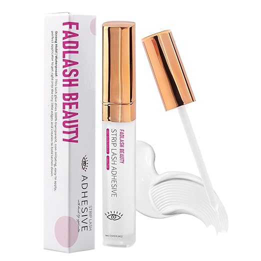 Lash Glue DIY Eyelash Glue for False Lashes Waterproof Eye Lash Glue with Super Strong Hold & Latex-Free White Strip Lashes Glue for Self-Application at Home