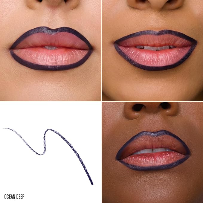 Jeffree Star Cosmetics Velour Lip Liner, Creamy Formula, Satin Finish, Long-Lasting, Peptide Complex, Mineral Oil-Free, Vegan & Cruelty-Free (Ocean Deep)