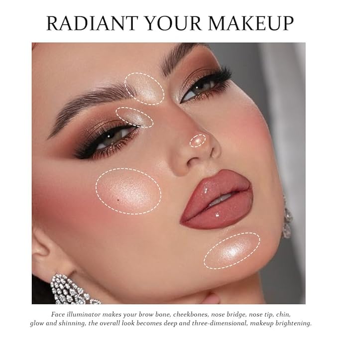 Champagne Cream Sparkle Glitter Shimmer Eyeshadow Palette Makeup for Women, Champagne Gold Buttery Cream Powder Highlighter Vegan, de sombras de ojos, Built-in Mirror & Brush 02