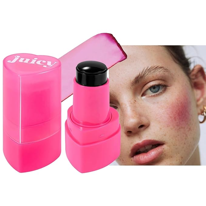 Multi-Use Juicy Love Blush, Cooling Water Jelly Tint Stick, Bouncy Jelly Texture, 3-In-1 Cheek Blush & Eyeshadow & Lip Tinted Long-Lasting Moisture - 1,000+ Swipes Per Stick (#02)
