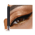 Shimmer Eyeshadow Stick –Copper Bronze Dual-Ended Creamy Pearl Eye Shadow Pencil with Built-In Smudger, Waterproof Long-Lasting High Pigment Eye Makeup for Smooth Glide 04#