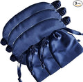 [3 Pack] QSYW Sleep Masks, Satin Eye Mask for Sleeping - Silky Eye Masks Bulk with Storage Bag & Elastic Strap, Dark Blue