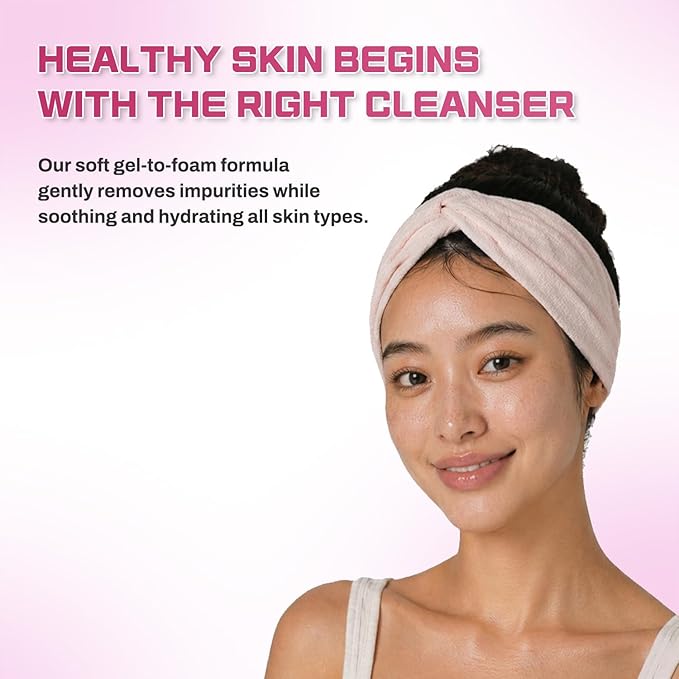 Hydrating Pink Aloe Gel Cleanser, Low pH Daily Face Wash with Probiotic Ferment & Hyaluronic Acid to Nourish Skin, Non-Stripping Foaming Korean Cleanser, 5.07 fl oz