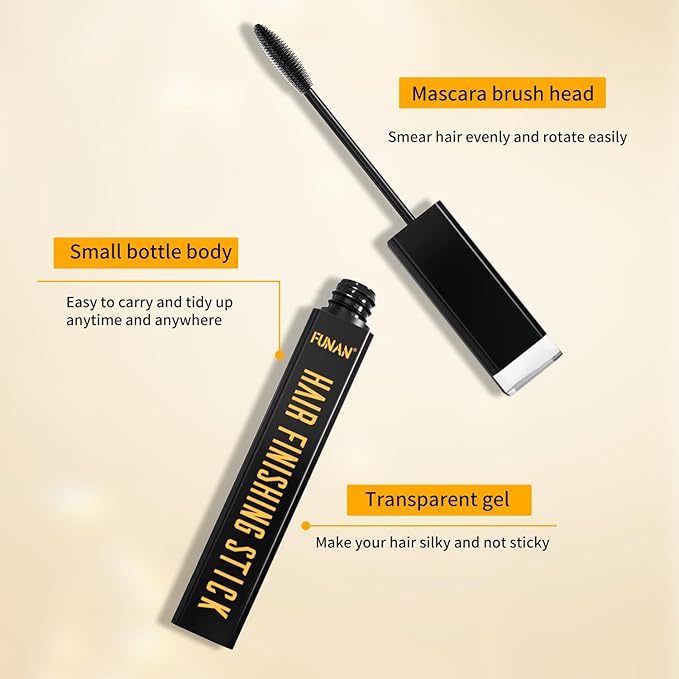 FUNAN 4 Pack Hair Feel Finishing Stick for Small Broken Hair, Fly Away Hair Tamer Stick for Enhance Gloss of Hair Mascara